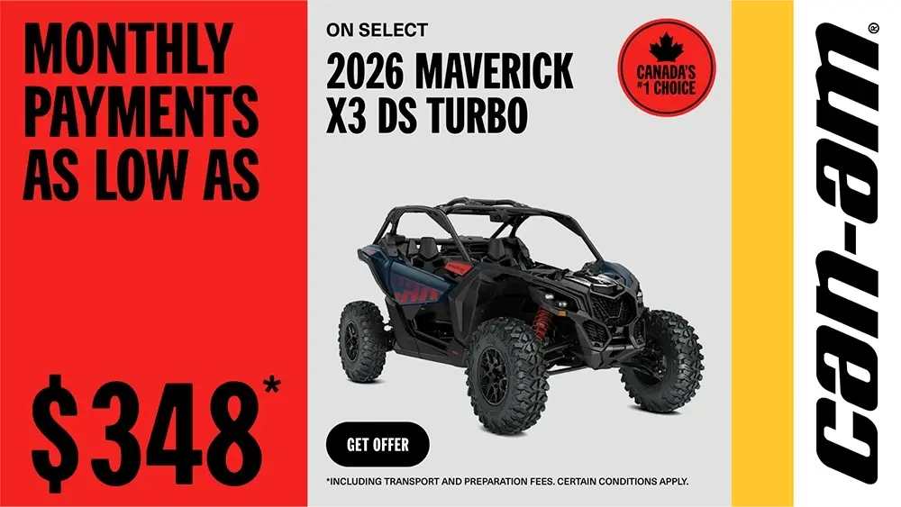 Monthly payment as low as $348 on select 2026 Maverick X3 DS Turbo models