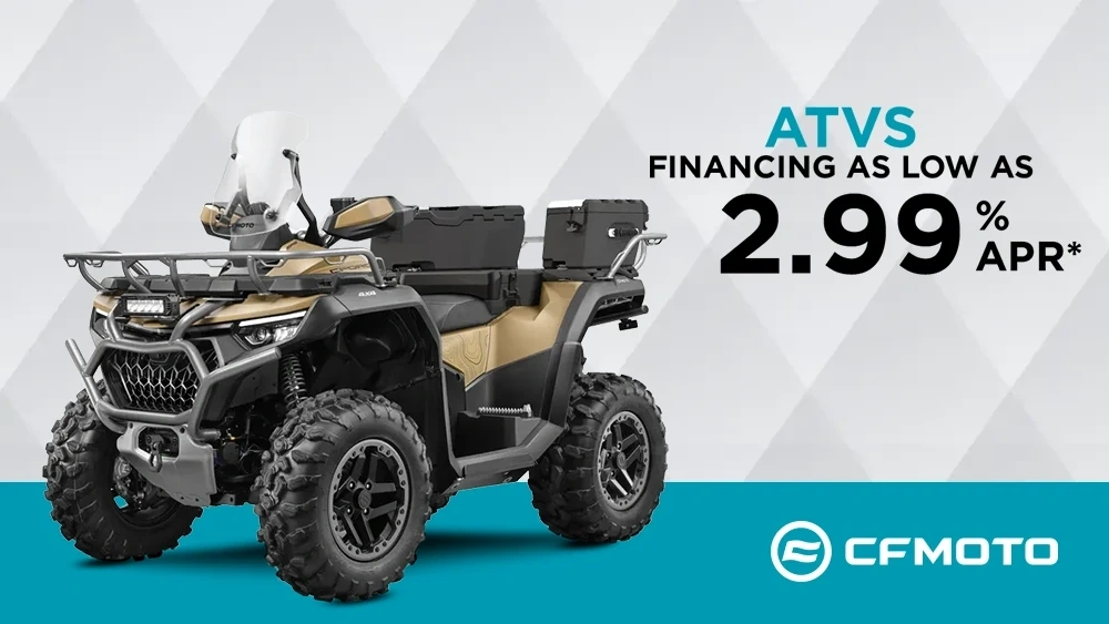 Financing as low as 2.99 % APR* on select ATVs* alt