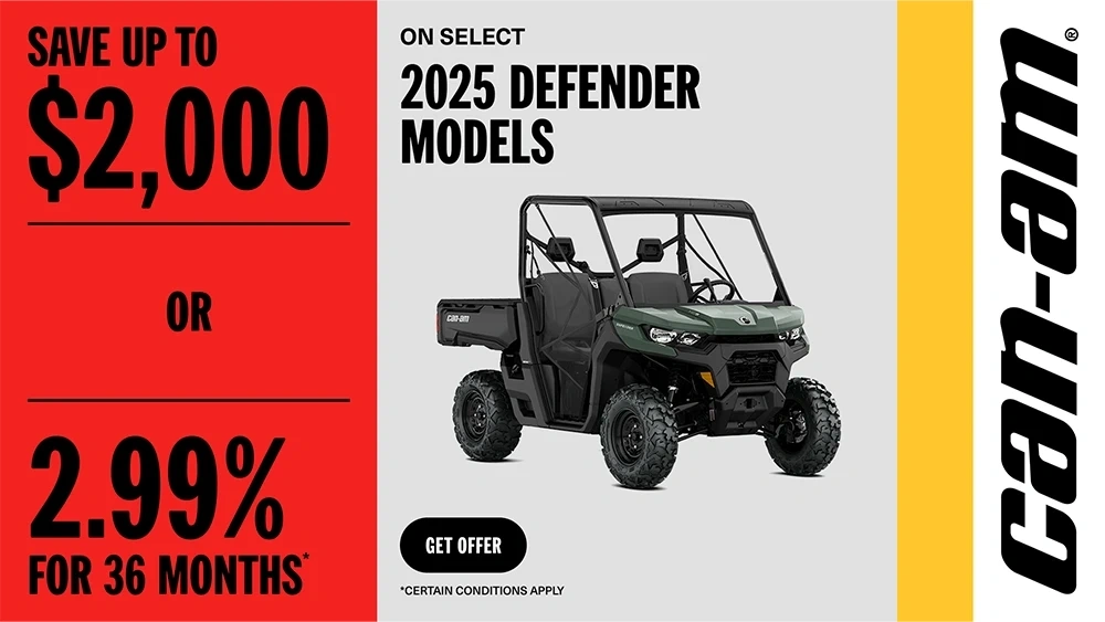 Save up to $2,000 or 2.99% for 36 months on select 2025 Defender models alt