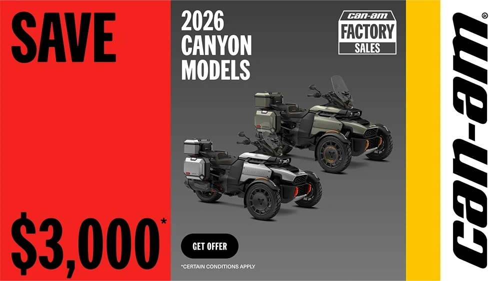 Save up to $3,000 on select 2026 Canyon alt