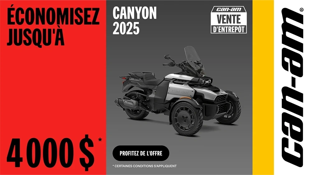Économisez jusqu'à 4 000 $ sur certains modèles Canyon 2025 alt