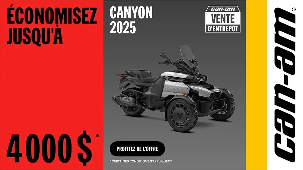Économisez jusqu&rsquo;à 4 000 $ sur certains modèles Canyon 2025