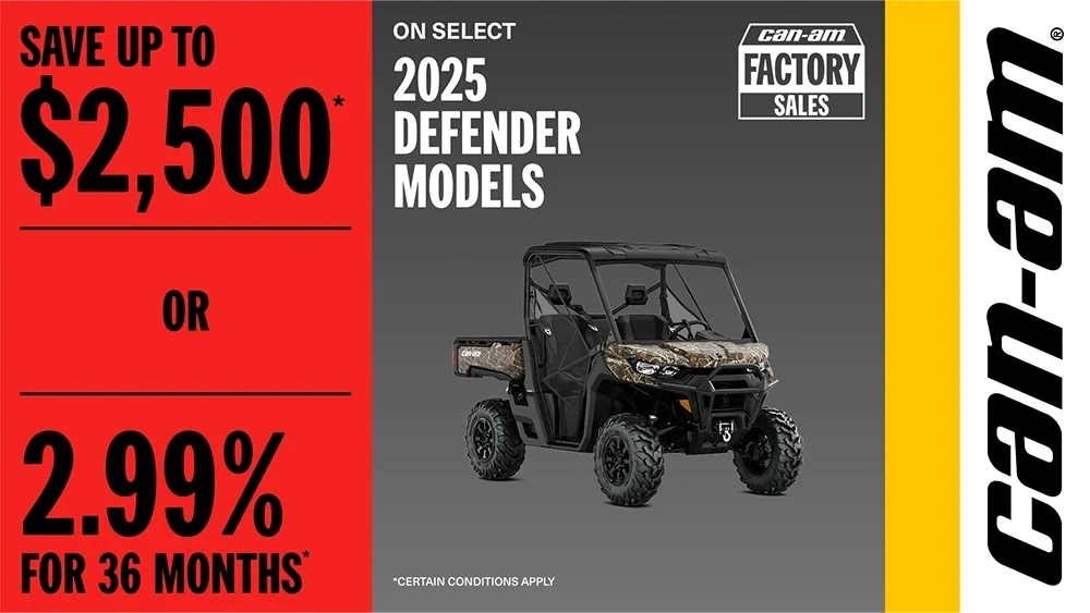 Save up to $2,500 OR 2.99% for 36 months on select 2025 Defender models alt