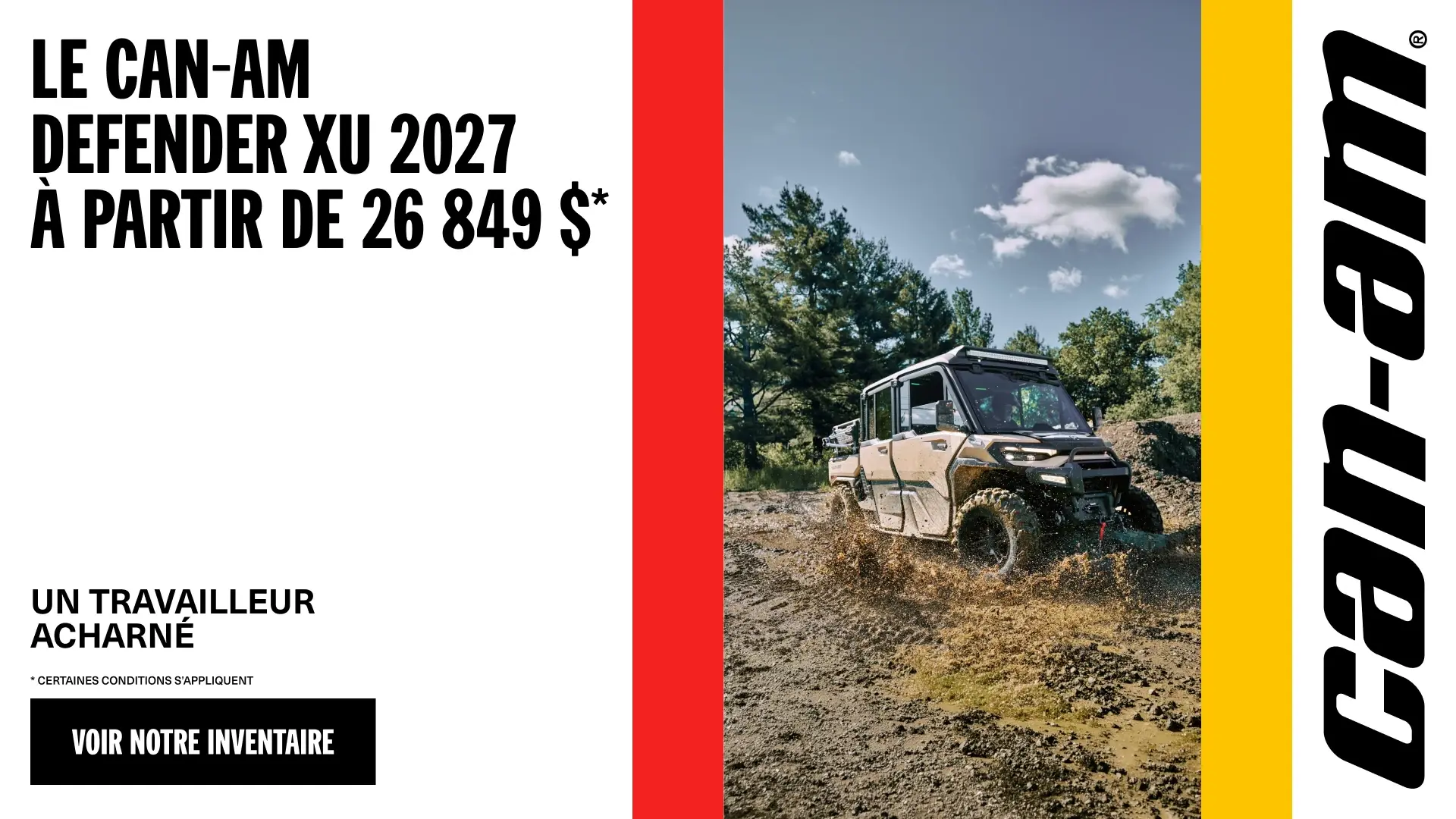 Le Can-Am Defender XU 2027 à partir de 26 849 $