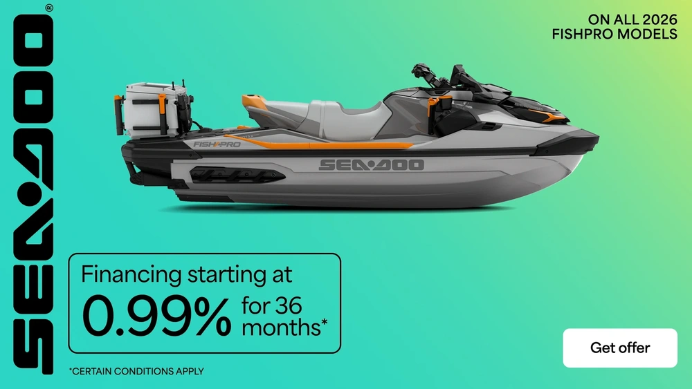 Financing starting at 0.99% for 36 months on all 2026 FishPro models alt
