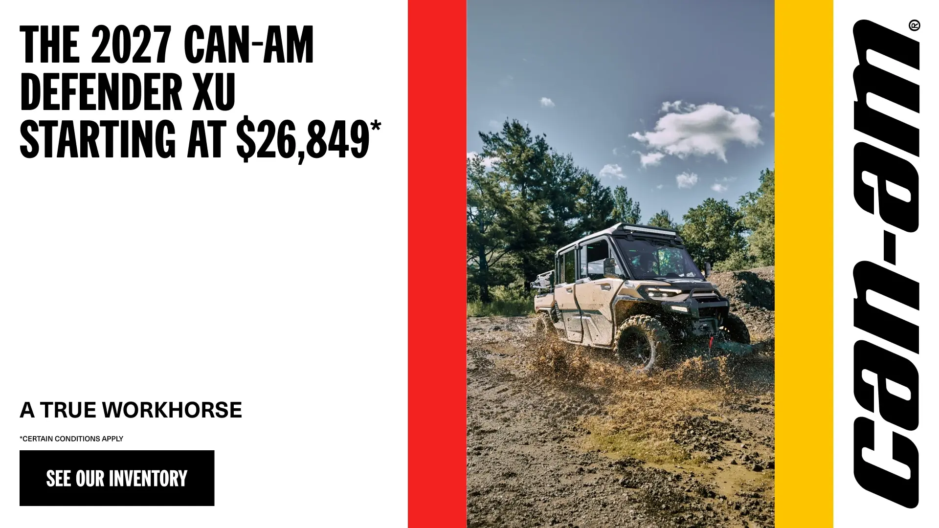 The 2027 Can-Am Defender XU starting at $26,849