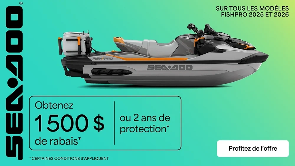 Obtenez 1 500 $ de rabais ou 2 ans de protection sur tous les modèles FishPro alt