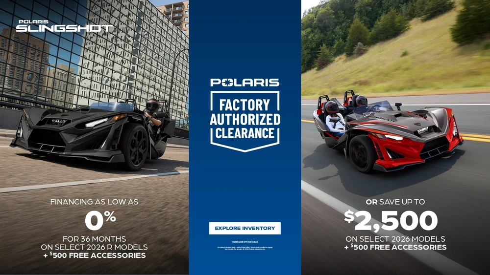$2,500 Customer Cash OR Financing Offer for Select 2026 Slingshot R Models alt