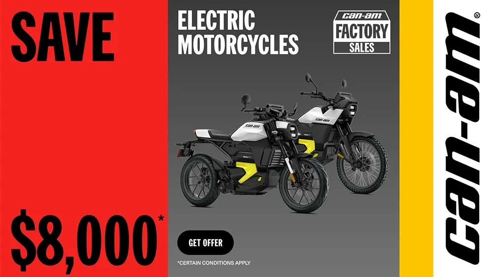Save $8,000 on all MY25 electric motorcycles alt