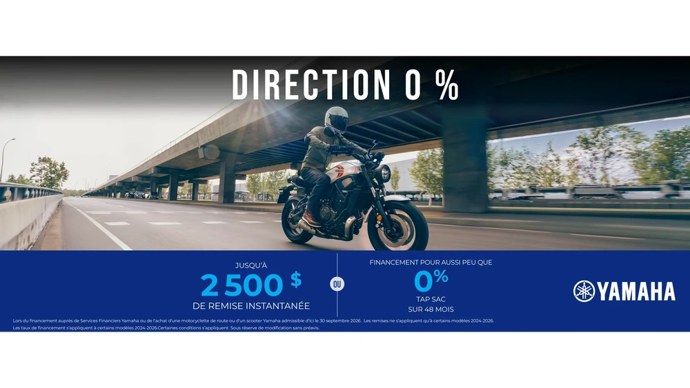 La vente Direction 0 % — Motocyclette alt