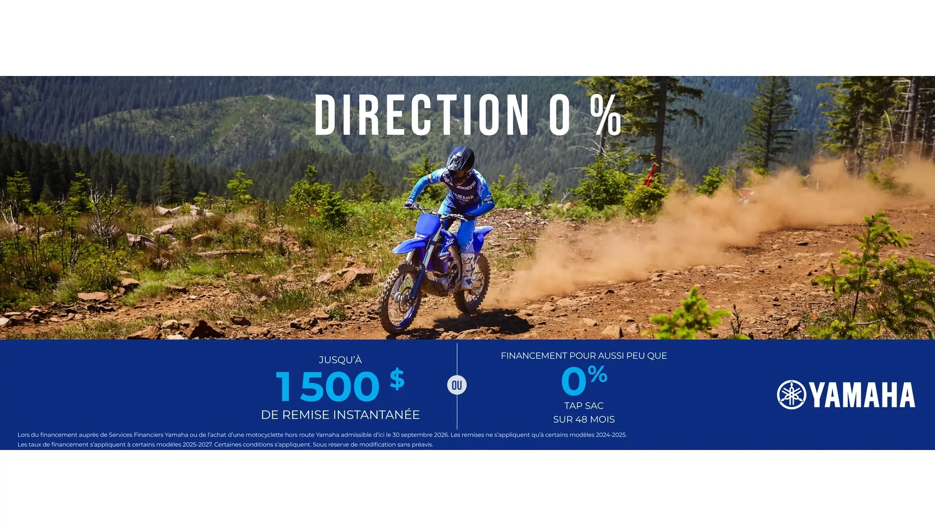 La vente Direction 0 % — Motocyclette hors-route