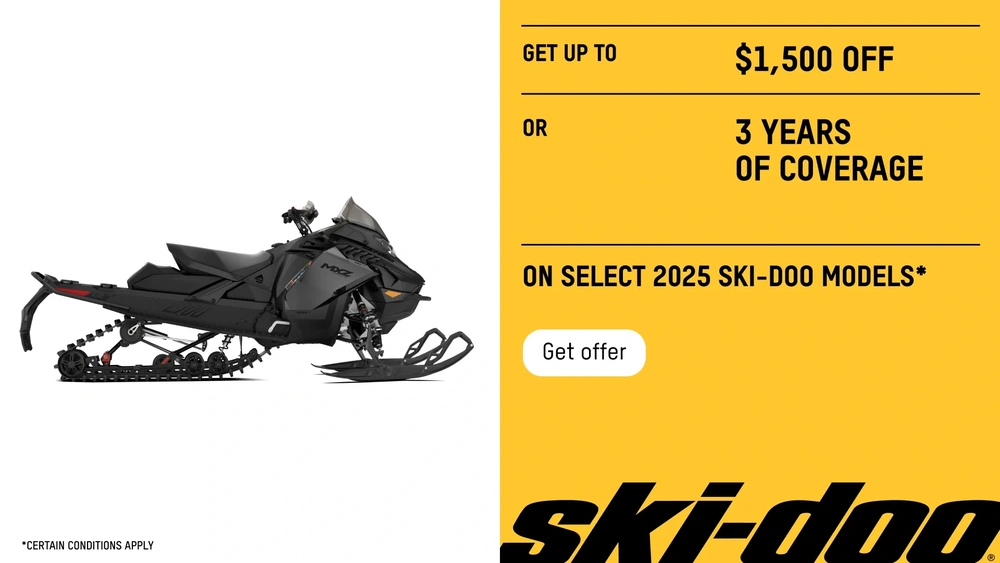 Get up to $1,500 off or 3 years of coverage on select 2025 Ski-Doo models (Trail) alt