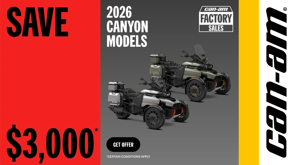 Save up to $3,000 on select 2026 Canyon alt