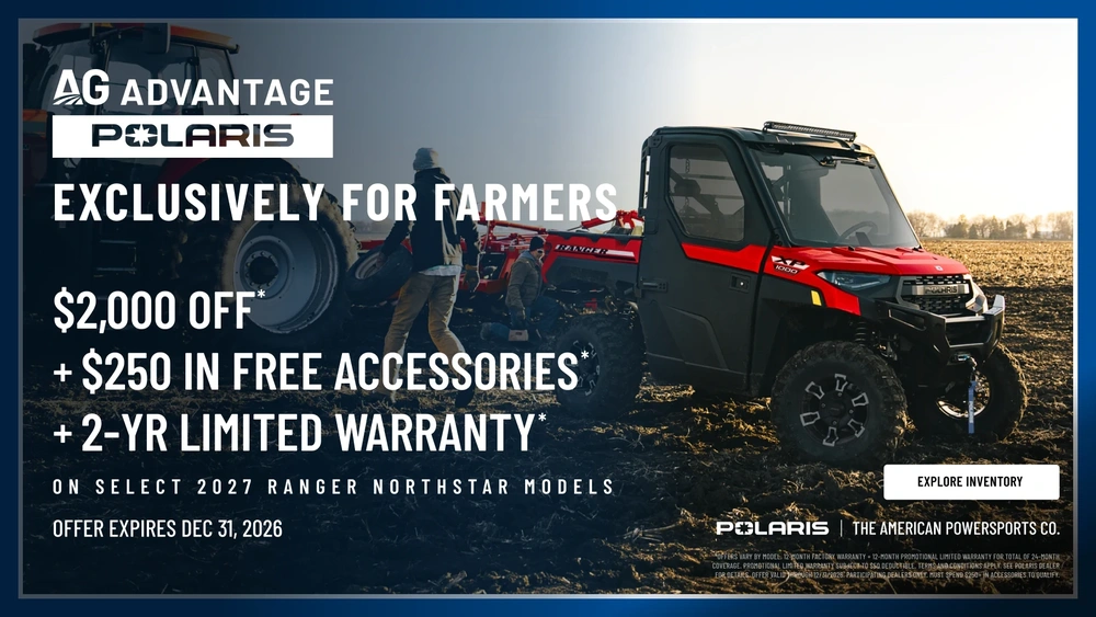 Up to $1,000 Off Plus $250 in Free Accessories Plus 2-Year Warranty on Select 2027 RANGER NorthStar Models Rebate is Stackable with Other Offers