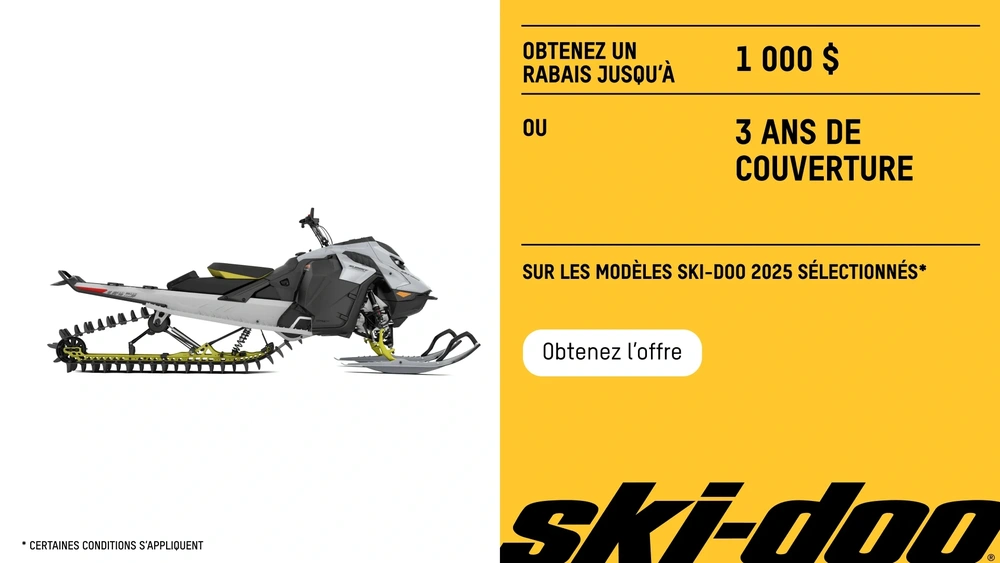 Obtenez jusqu’à 1 000 $ de rabais et 3 ans de protection sur les modèles Ski-Doo 2025 sélectionnés (Deepsnow) alt