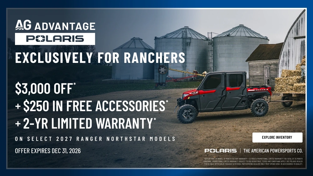 Up to $1,000 Off Plus $250 in Free Accessories Plus 2-Year Warranty on Select 2027 RANGER NorthStar Models Rebate is Stackable with Other Offers