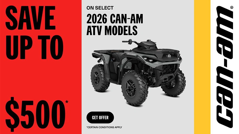 Save up to $500 on select 2026 Can-Am ATV models alt