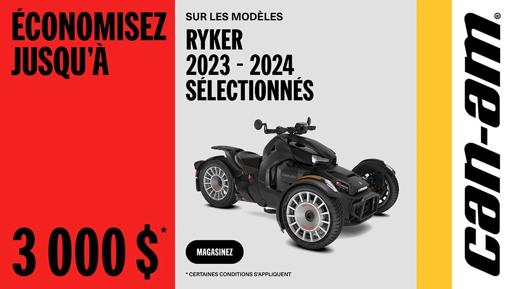 Économisez jusqu'à 3 000 $ sur les modèles Ryker 2023-2024 sélectionnés alt