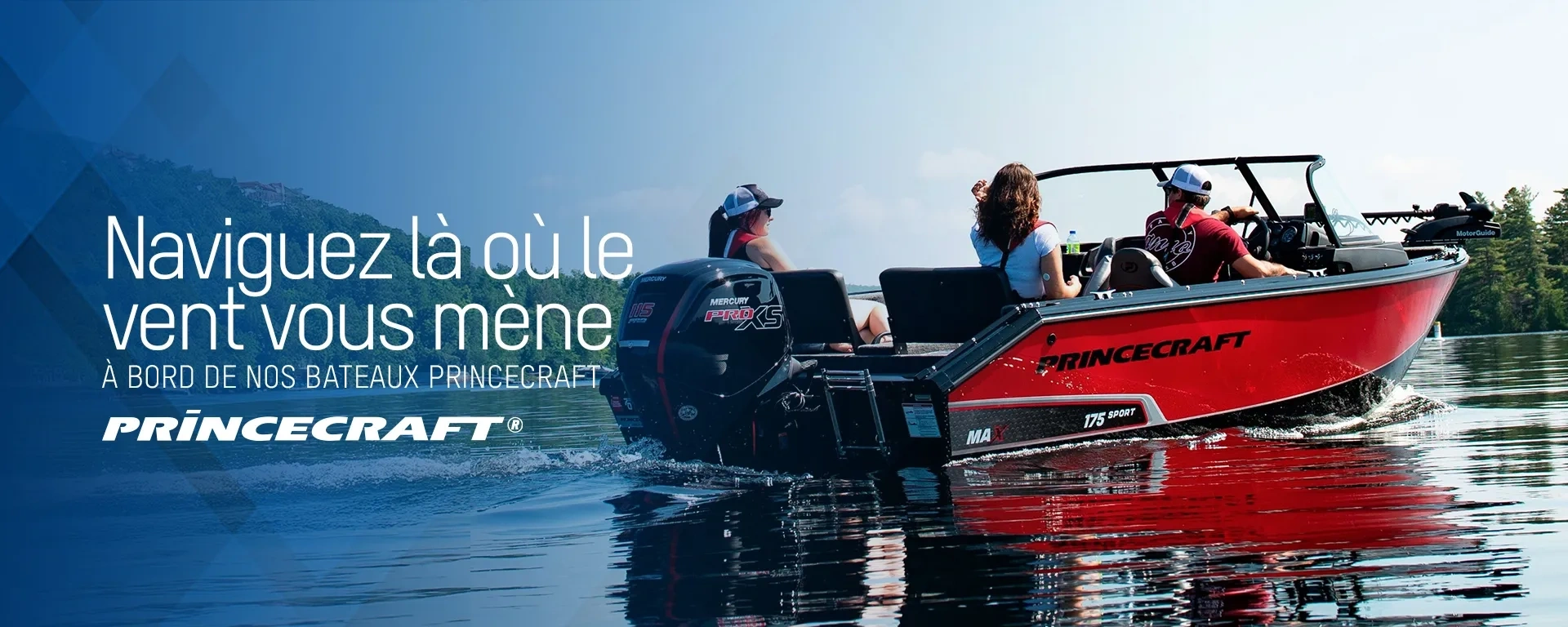 Naviguez là où le  vent vous mène  à bord de nos bateaux Princecraft alt