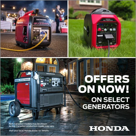 OFFERS ON NOW – Save Up to $500 on Honda Generators at Moto Sport 100 Limites in Drummondville alt
