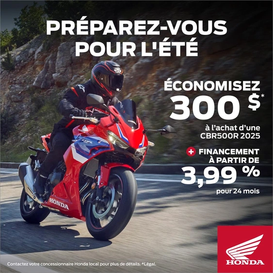 PRÉPAREZ-VOUS POUR L’ÉTÉ – PROMOTION MOTOS HONDA 2025 alt