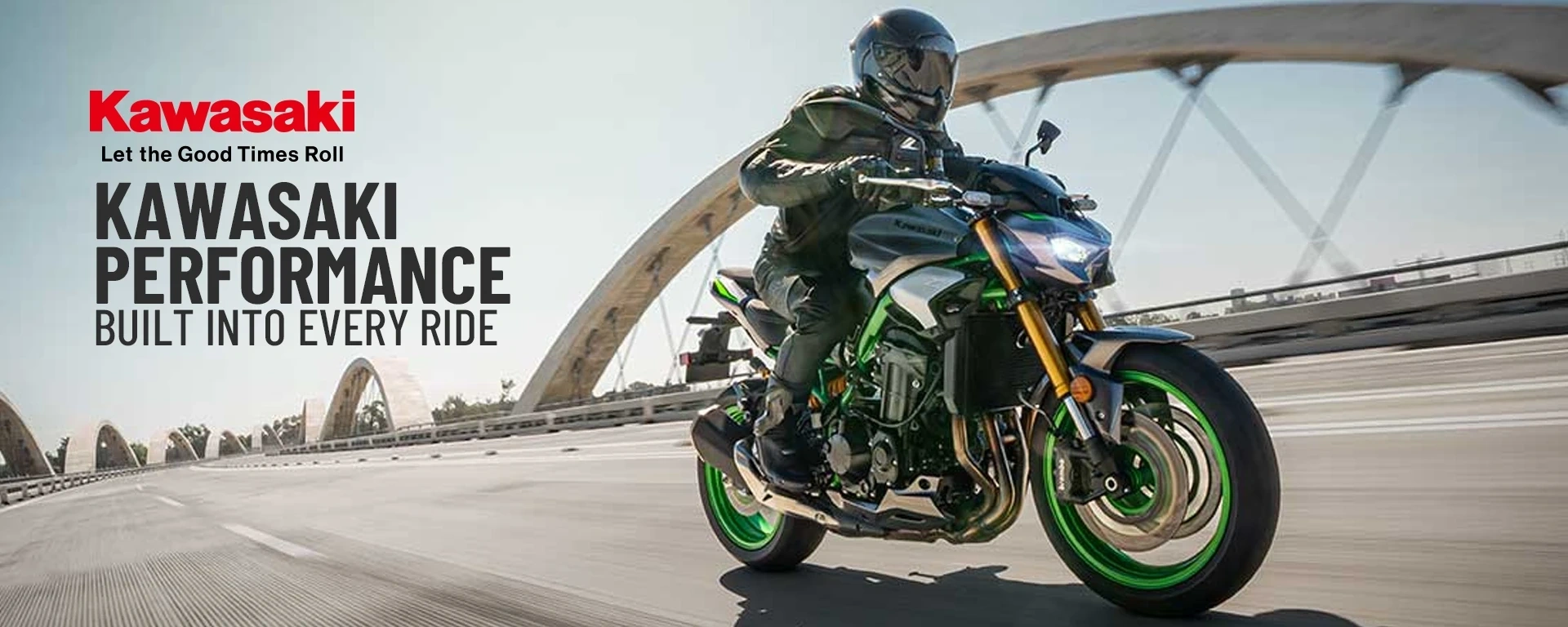 Kawasaki performance built into every ride. alt