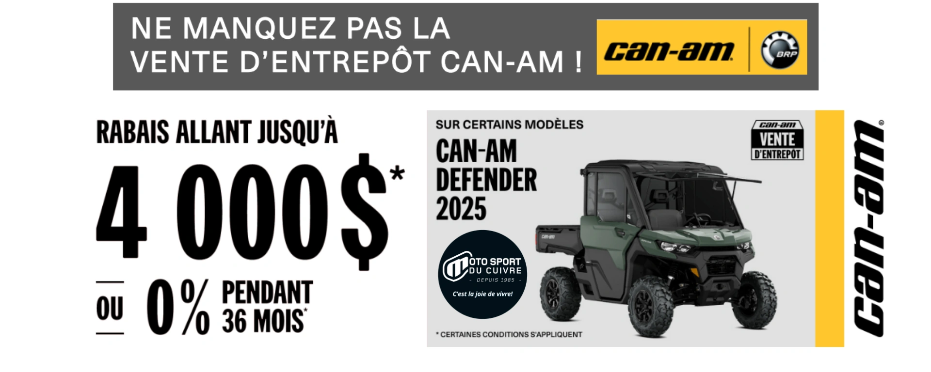 Vente Entrepot Can-Am alt