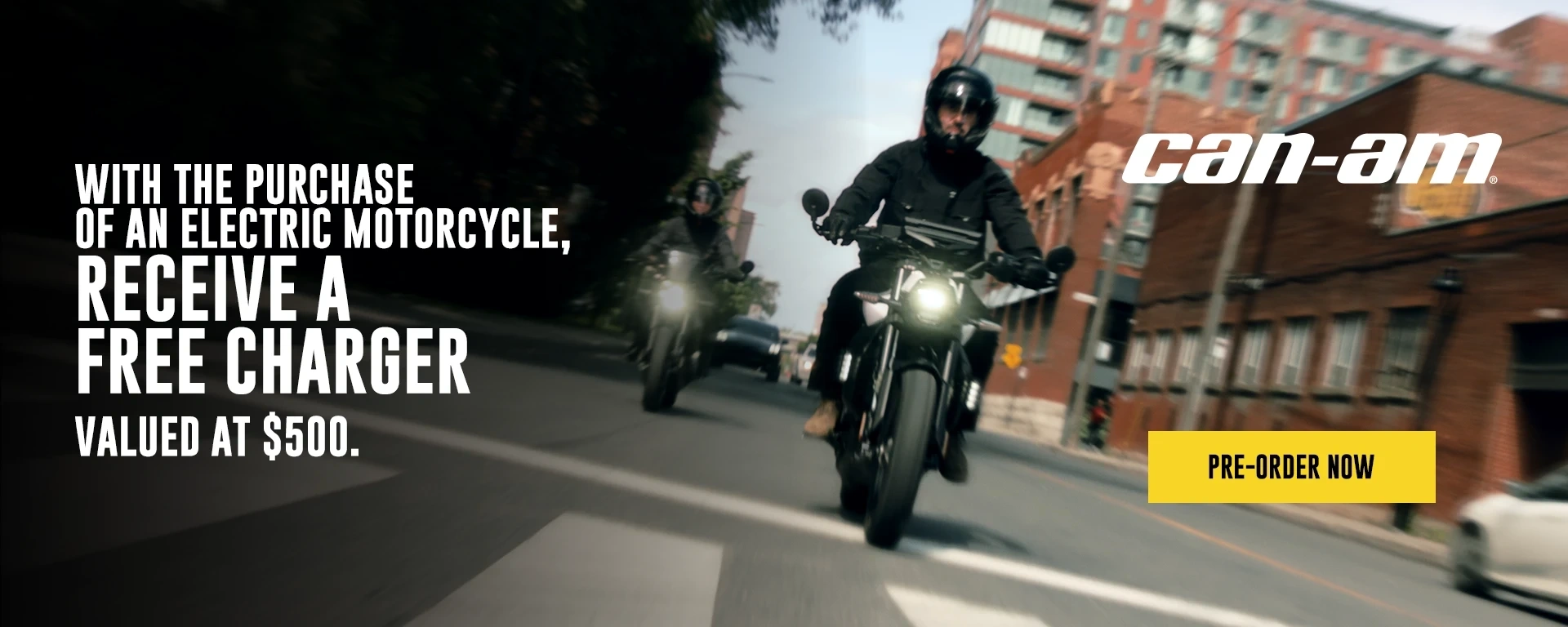With the purchase of an electric motorcycle,  receive a  free charger  valued at $500. alt