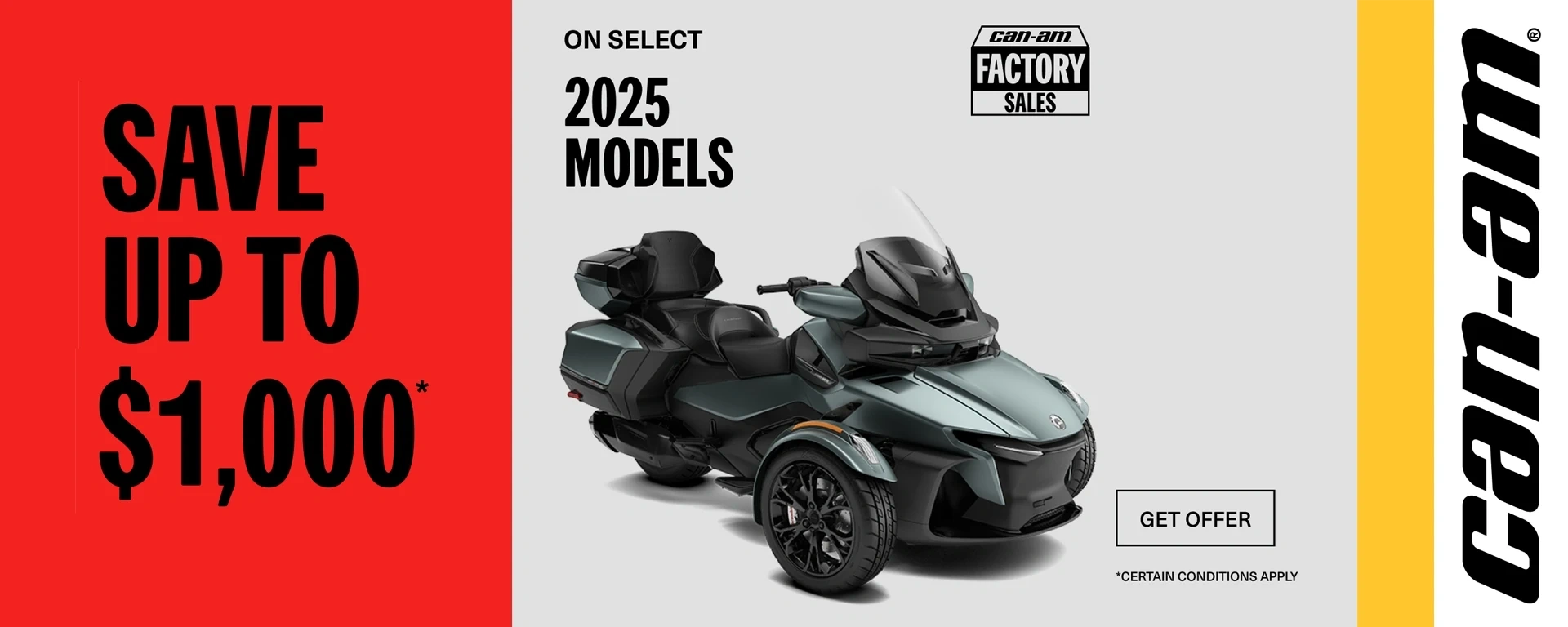 Save up to $1,000 on Select 2025 models alt
