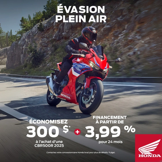 Financement Honda – Évasion plein air sur nos motos 2025 alt