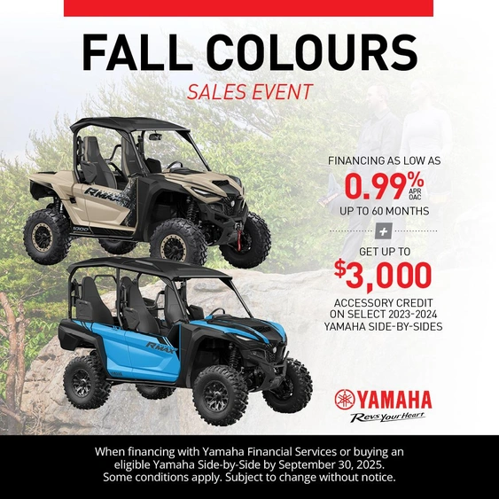 Exceptional Offers on Yamaha Side-by-Sides – FALL COLOURS alt