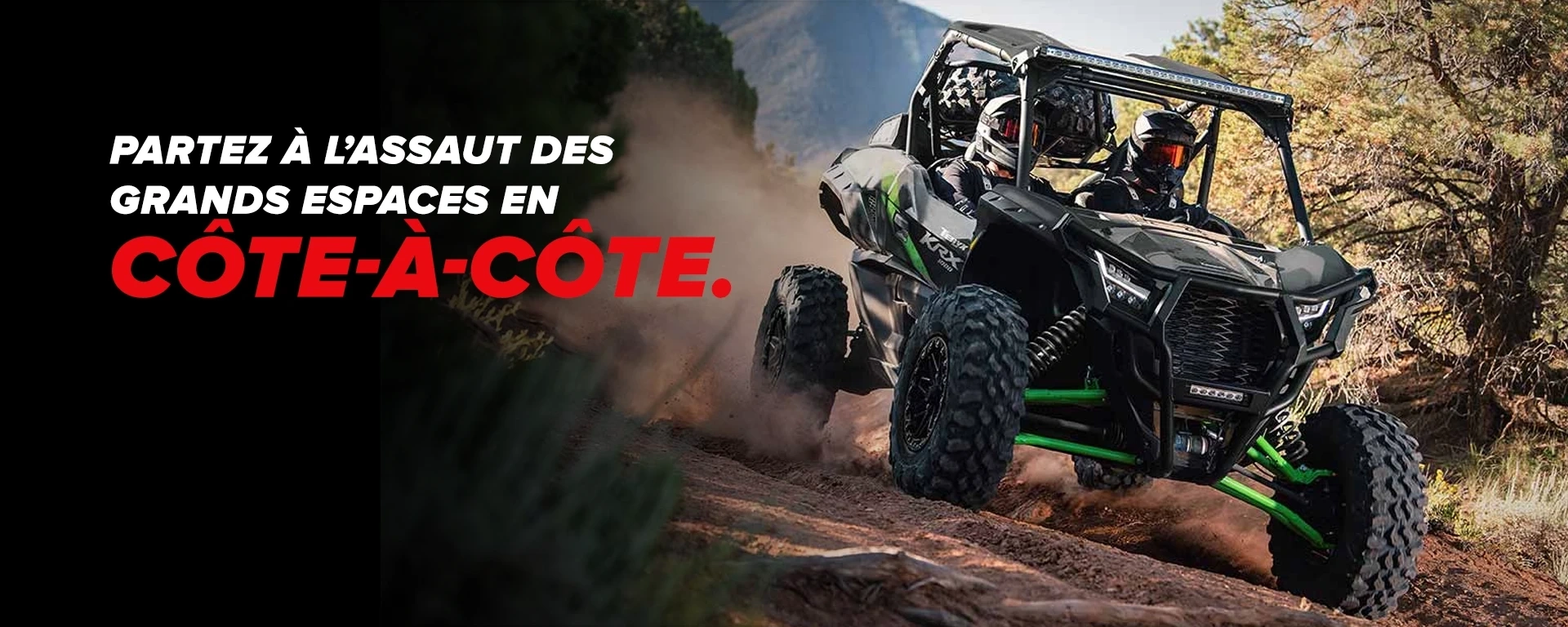 Partez à l’assaut des grands espaces encôte-à-côte. alt