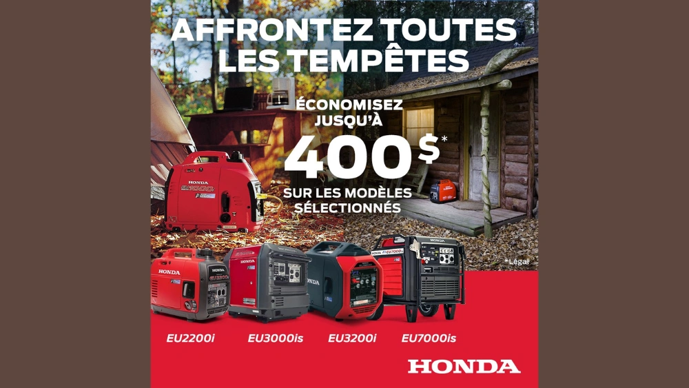 Honda Generator Promotion – Save up to $400 at RM Motosport in Victoriaville! alt