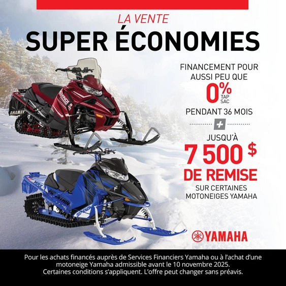 Offres exceptionnelles sur les Motoneiges Yamaha – LA VENTE SUPER ÉCONOMIES alt