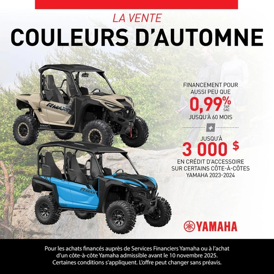 Offres exceptionnelles sur les côtes-à-côtes Yamaha – COULEURS D'AUTOMNE alt