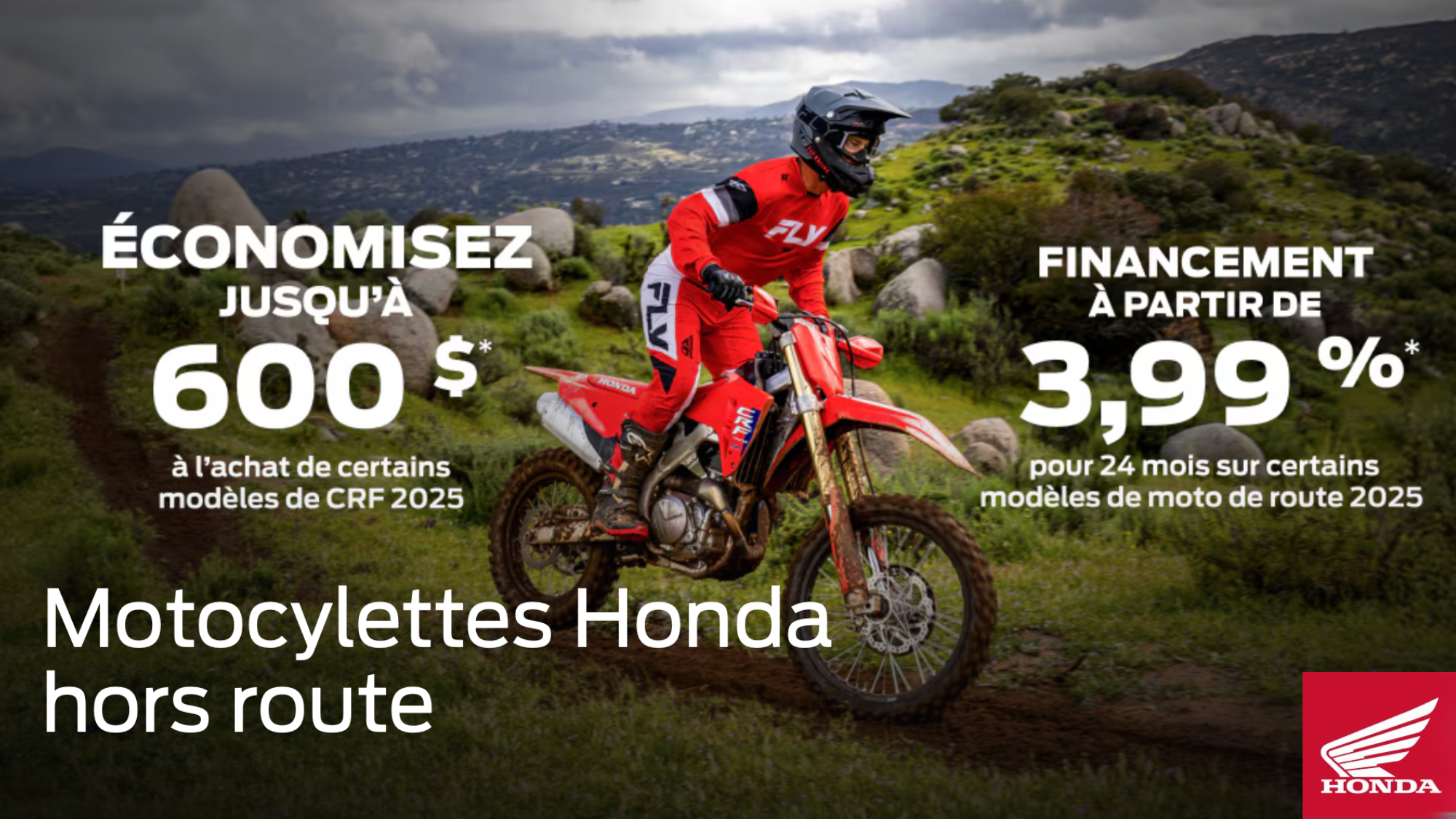 Financement Honda  – Préparez votre évasion automnale avec nos CRF à Drummondville alt