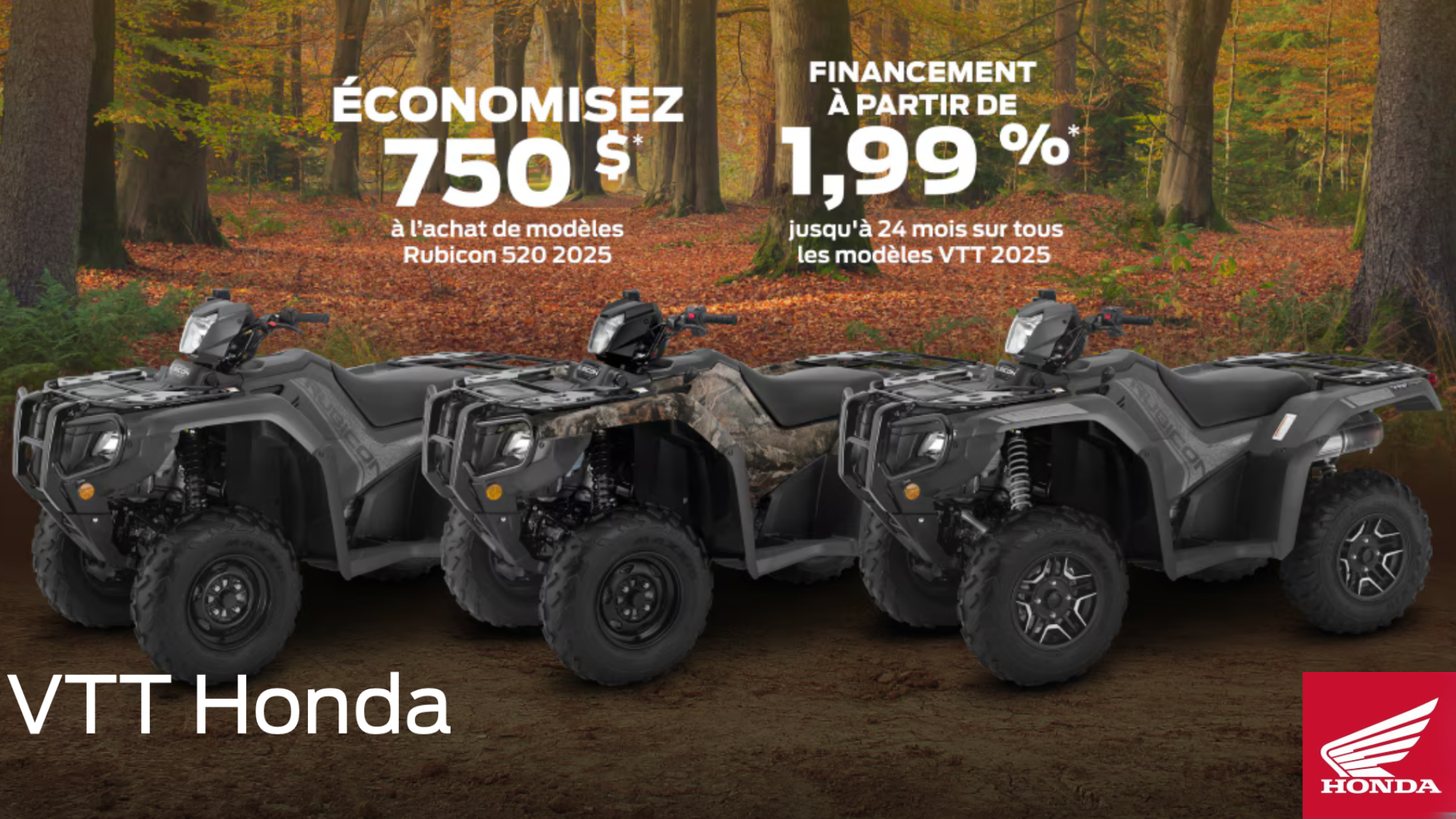 Financement Honda – Préparez votre évasion plein air pour nos VTT Honda à Drummondville alt