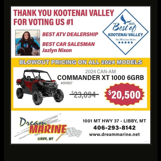THANK YOU KOOTENAI VALLEY FOR VOTING US #1 alt