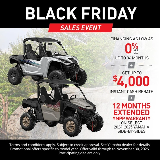 Black Friday Sales event on Yamaha UTVs alt