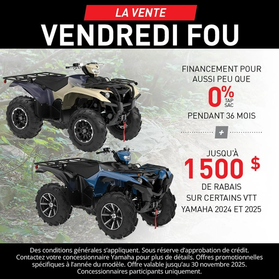 La vente Vendredi fou sur les VTT Yamaha alt