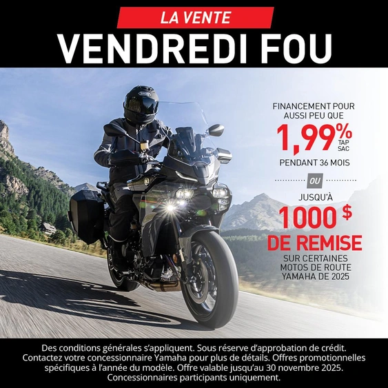 La vente Vendredi fou sur les Motos Yamaha alt