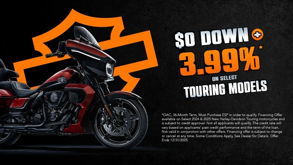 $0 Down + 3.99% on Select touring 2024-2025 Models alt