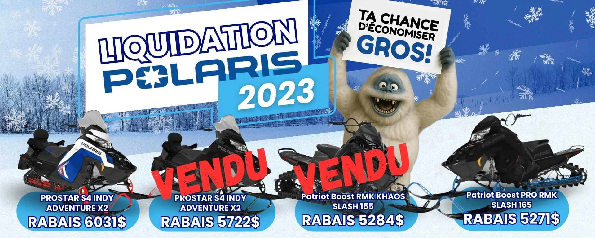 Liquidation motoneiges Polaris 2023 alt