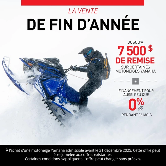 La vente de fin d'Année sur les Motoneiges Yamaha alt