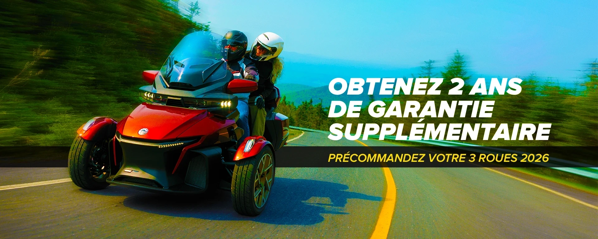 Obtenez 2 ans de garantie supplémentaire précommandez votre 3 roues 2026 alt