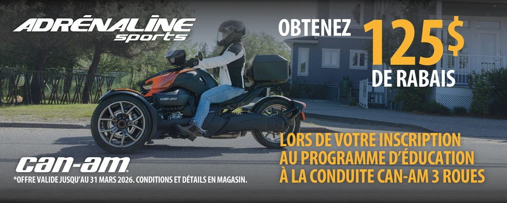 Promo Can-Am 3 roues cours de conduite alt