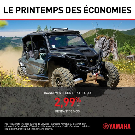 Le printemps des économies sur les Côtes-à-Côtes Yamaha alt