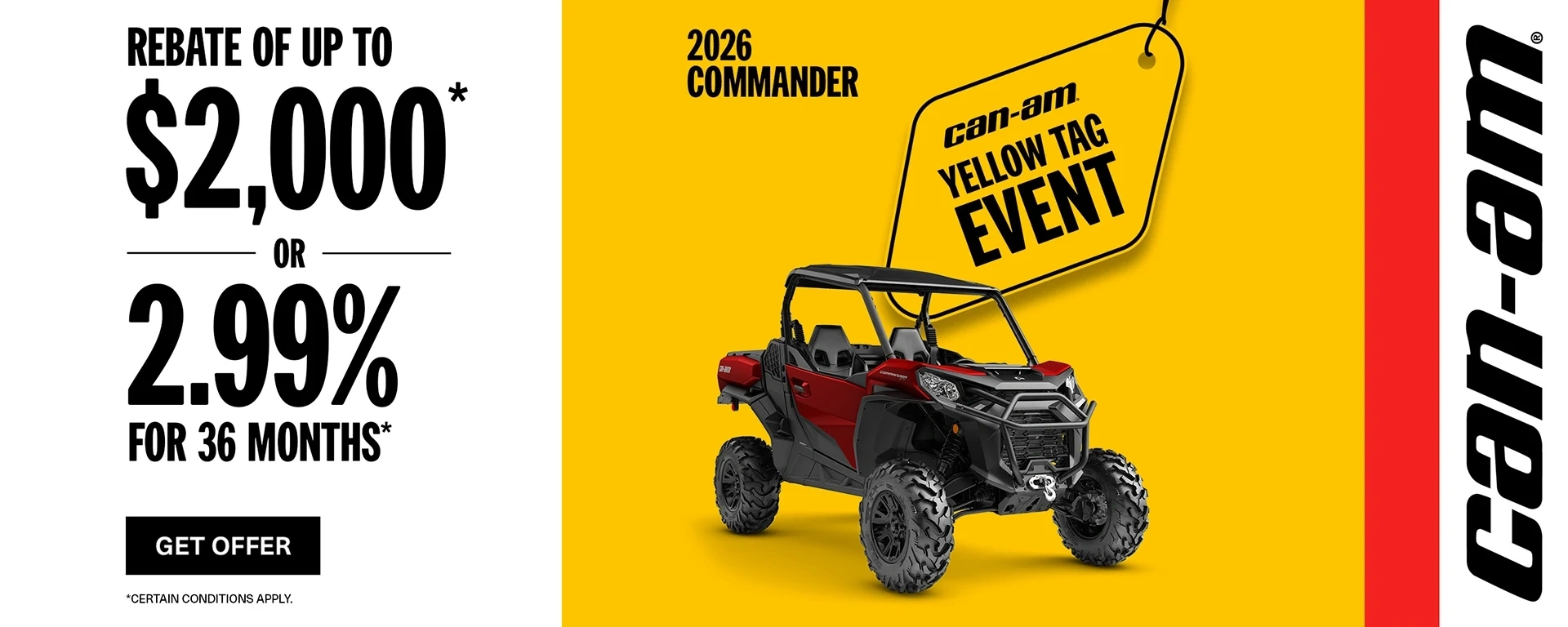 Save up to $2,000 or 2.99% for 36 months on select 2026 Commander alt