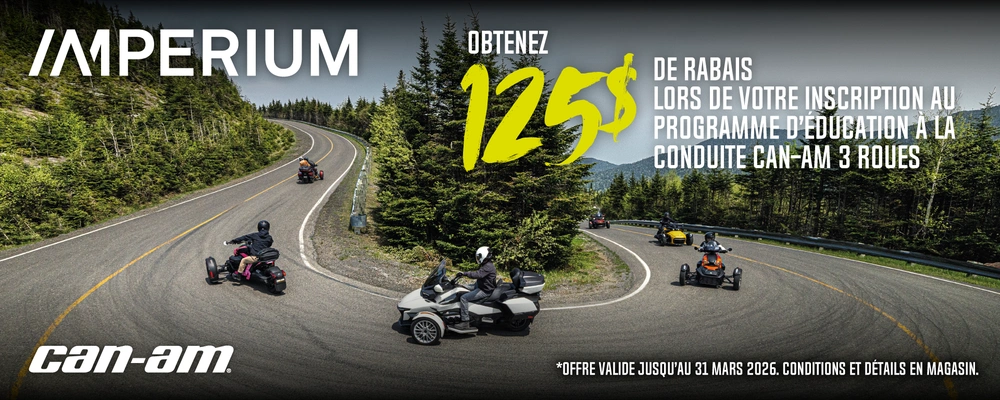 Promo Can-Am 3 roues cours de conduite alt