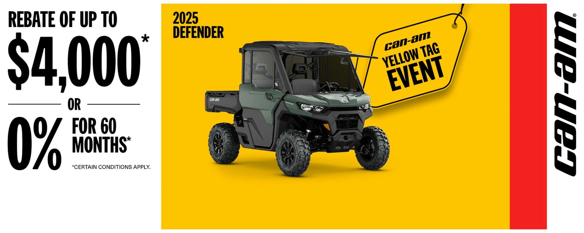 Yellow Tag Event 2025 Can-Am Defender alt